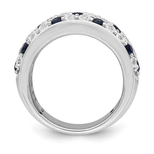 Exclusive 14K White Gold Ring with 1.5 Carat Lab-Grown Diamond & Blue Sapphire - Affordable Luxury!