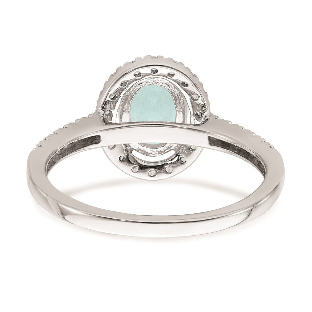 High-Quality 14K Gold Halo Engagement Ring with 8x6mm Aquamarine & Diamonds