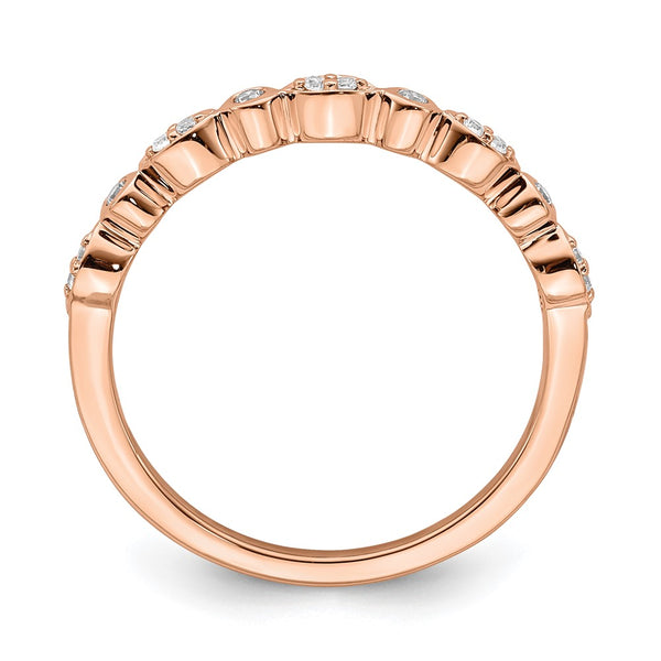 14K Rose Gold Diamond Wedding Band Set - 1/5 Carat, 2 Rings