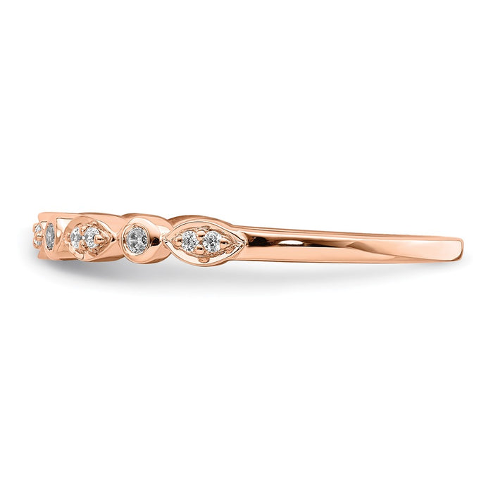 Buy Stylish 14K Rose Gold Diamond Wedding Band Set - 1/5 Carat, 2 Rings-3
