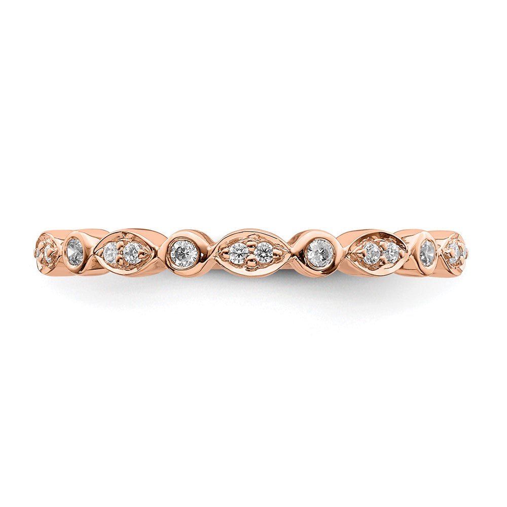 Buy Stylish 14K Rose Gold Diamond Wedding Band Set - 1/5 Carat, 2 Rings
