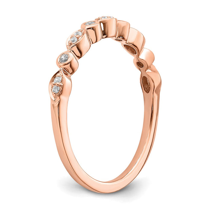 Buy Stylish 14K Rose Gold Diamond Wedding Band Set - 1/5 Carat, 2 Rings-6