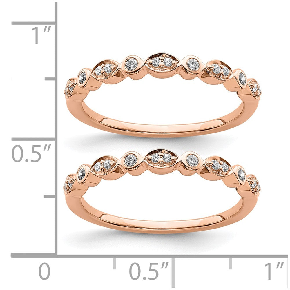 Buy Stylish 14K Rose Gold Diamond Wedding Band Set - 1/5 Carat, 2 Rings