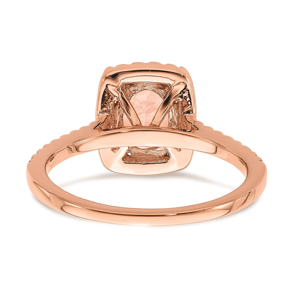 Buy Exclusive 14K Rose Gold Halo Engagement Ring | 8x6mm Morganite, 1/3ct Diamonds