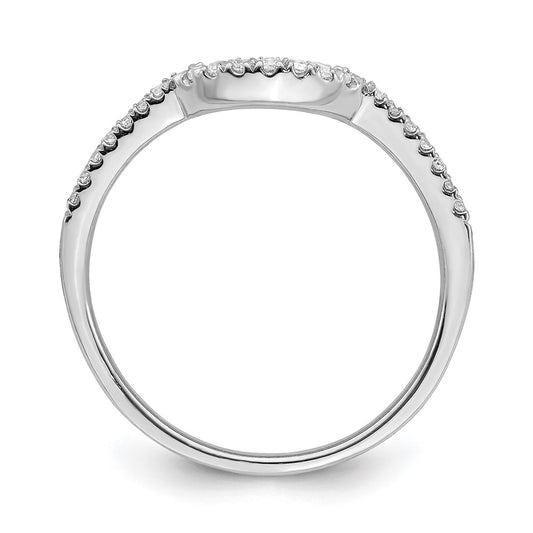 Designer 14K White Gold Contoured Wedding Band with 1/8 Carat Diamonds - Stylish Value