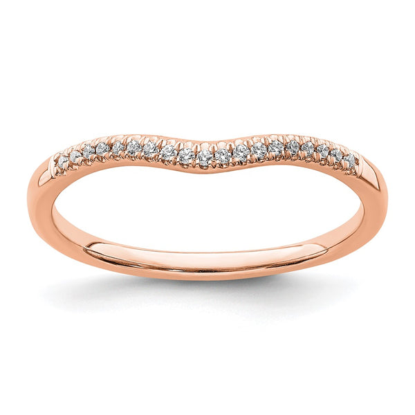 14K Rose Gold Diamond Wedding Band - 1/15 Carat - Style GR1-1035448