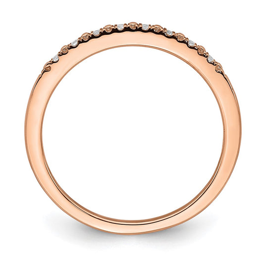 Exclusive Blooming Bridal 14K Rose Gold Diamond Wedding Band - 1/20 Carat Value