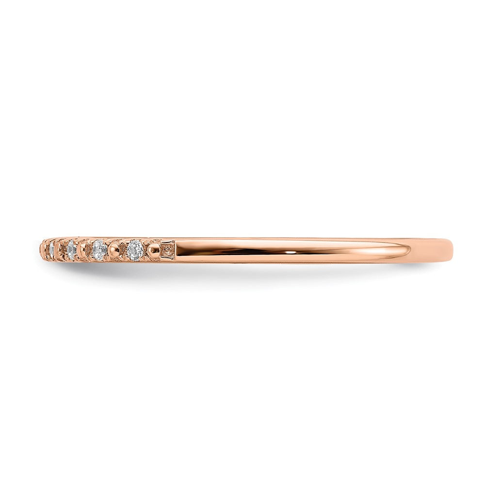 Exclusive Blooming Bridal 14K Rose Gold Diamond Wedding Band - 1/20 Carat Value