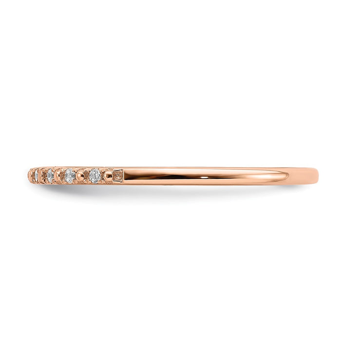 Exclusive Blooming Bridal 14K Rose Gold Diamond Wedding Band - 1/20 Carat Value-3