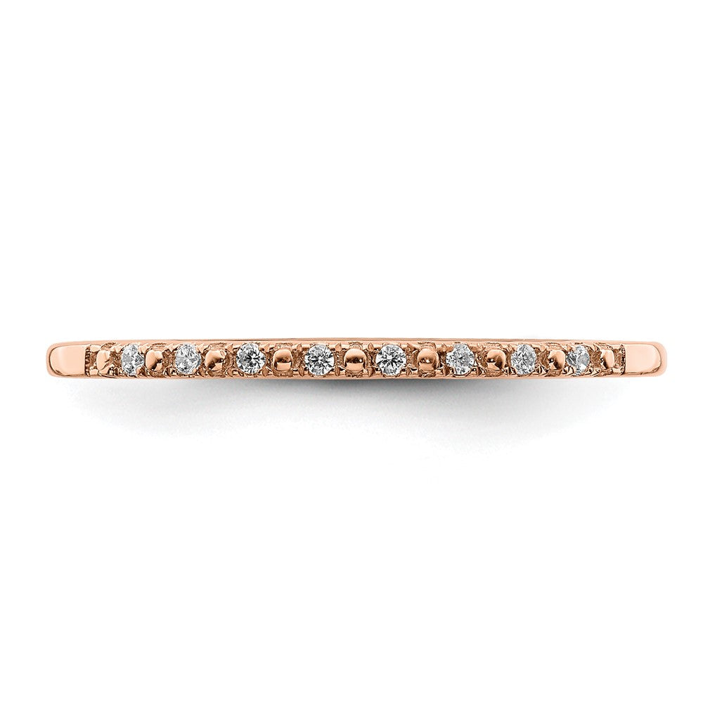 Exclusive Blooming Bridal 14K Rose Gold Diamond Wedding Band - 1/20 Carat Value