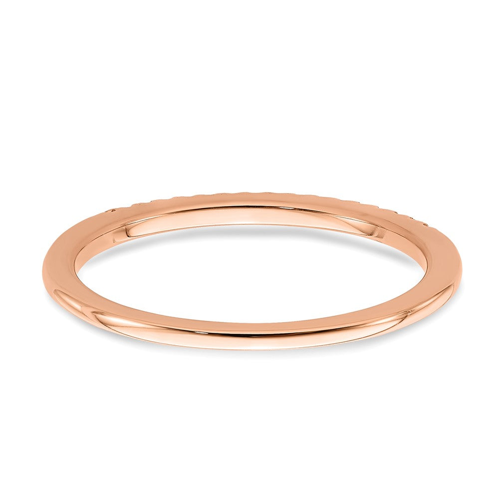 Exclusive Blooming Bridal 14K Rose Gold Diamond Wedding Band - 1/20 Carat Value