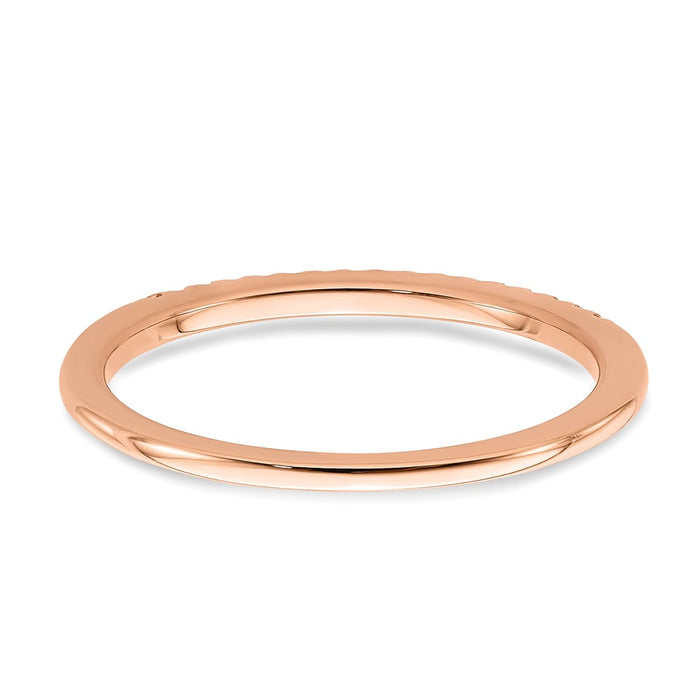 Exclusive Blooming Bridal 14K Rose Gold Diamond Wedding Band - 1/20 Carat Value-5