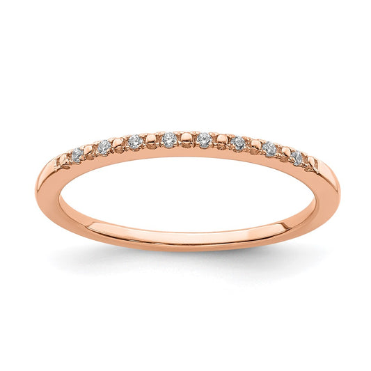 Exclusive Blooming Bridal 14K Rose Gold Diamond Wedding Band - 1/20 Carat Value