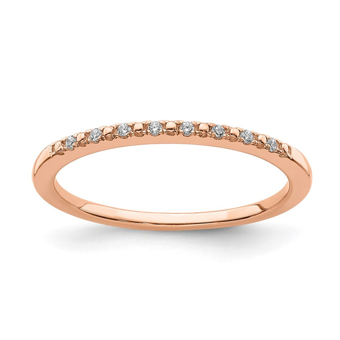 Exclusive Blooming Bridal 14K Rose Gold Diamond Wedding Band - 1/20 Carat Value-1