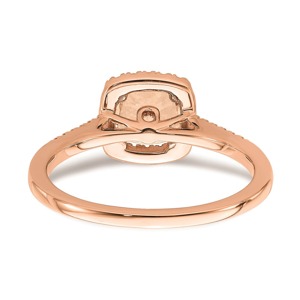 Buy Stylish 14K Rose Gold Halo Engagement Ring with 6mm Morganite & Diamonds