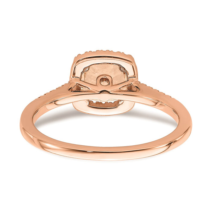Buy Stylish 14K Rose Gold Halo Engagement Ring with 6mm Morganite & Diamonds-5