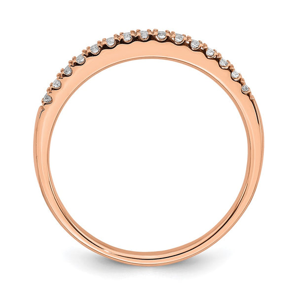 14K Rose Gold Wedding Band - 1/8 Carat Full Diamonds