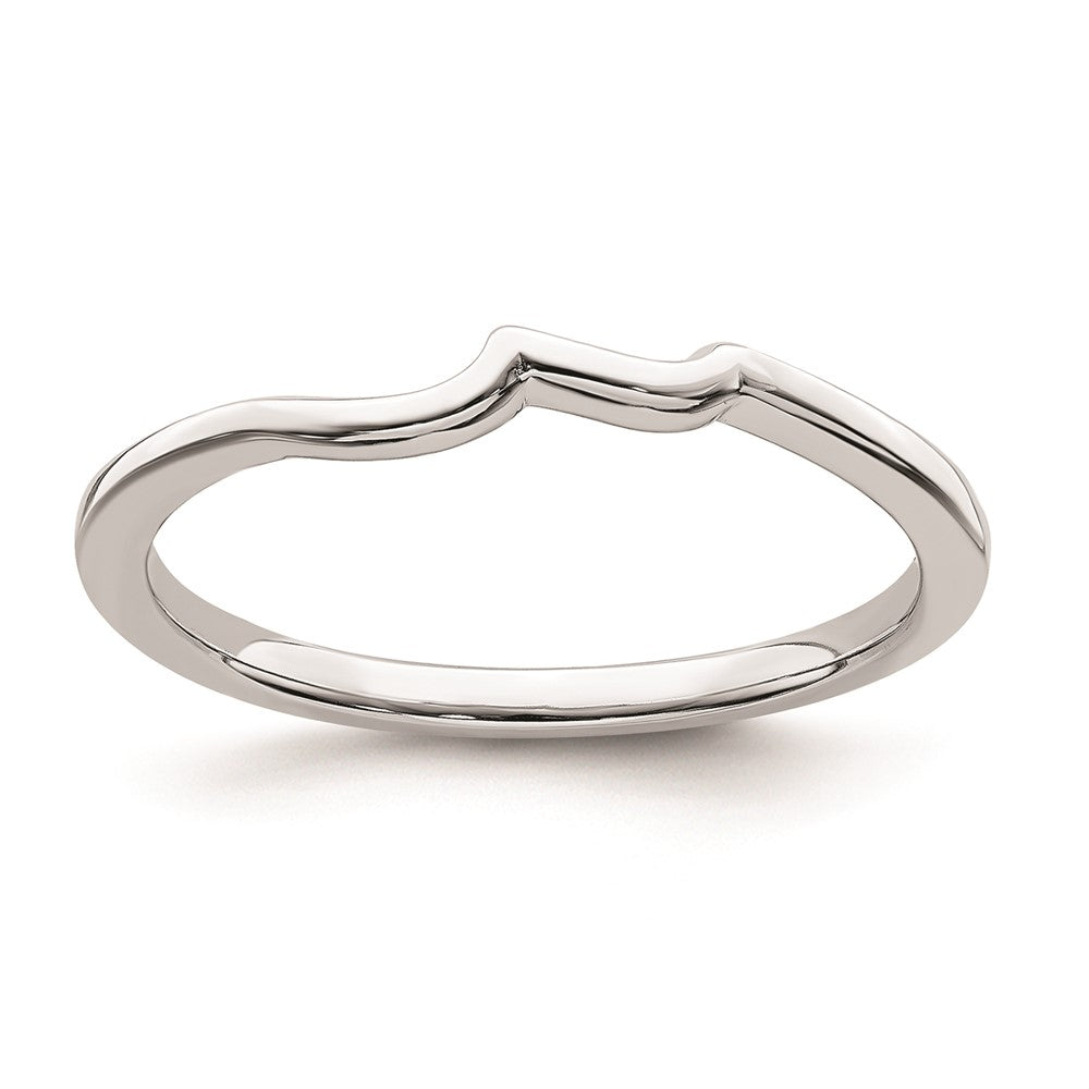 Exclusive 10K White Gold Curved Wedding Band - Affordable Luxury Style