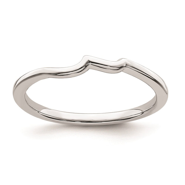 Exclusive 10K White Gold Curved Wedding Band - Affordable Luxury Style-1