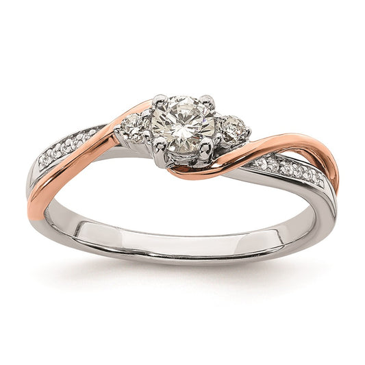 Buy Exclusive 10K White & Rose Gold Semi-Mount Ring | 1/4 Carat Center, Stylish Accents