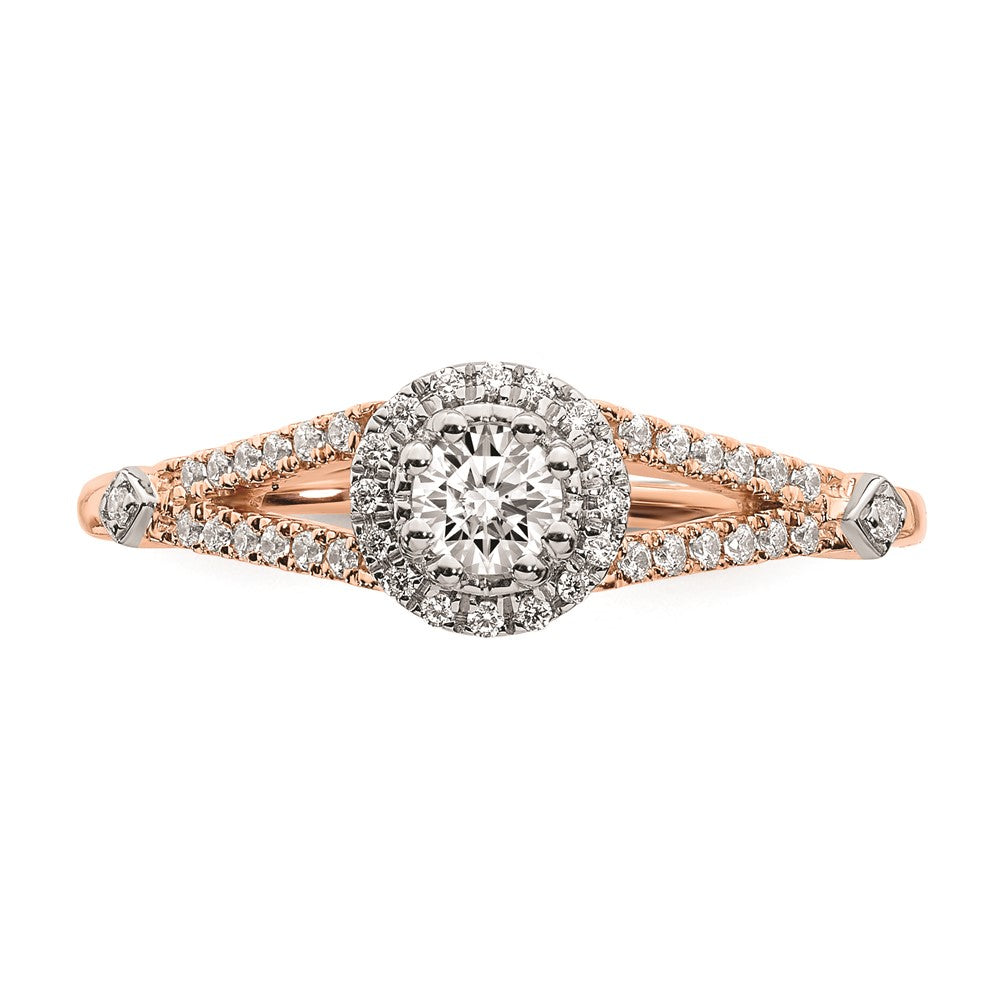 High-quality 10K Rose Gold Halo Engagement Ring | 1/3 Carat Diamond, Stylish Value
