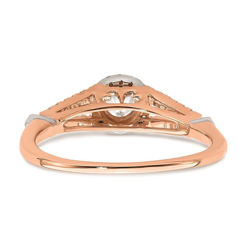 High-quality 10K Rose Gold Halo Engagement Ring | 1/3 Carat Diamond, Stylish Value