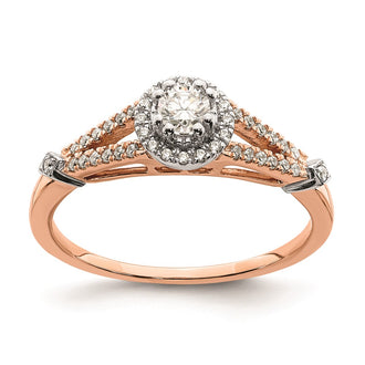 High-quality 10K Rose Gold Halo Engagement Ring | 1/3 Carat Diamond, Stylish Value