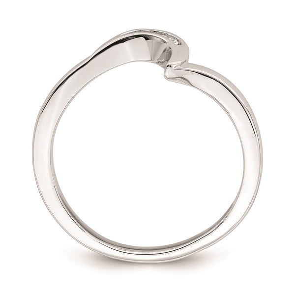 10K White Gold Wedding Band with 0.02 Carat Diamond Accent