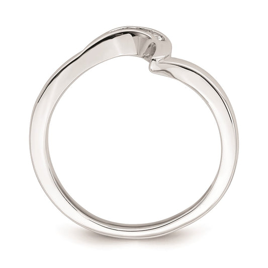 Buy Stylish 10K White Gold Wedding Band with 0.02 Carat Diamond Accent