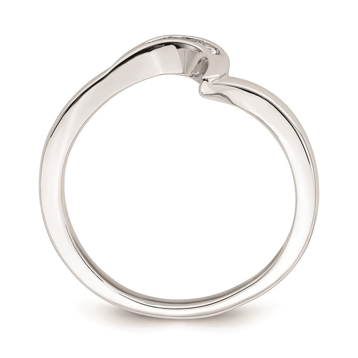 Buy Stylish 10K White Gold Wedding Band with 0.02 Carat Diamond Accent-2