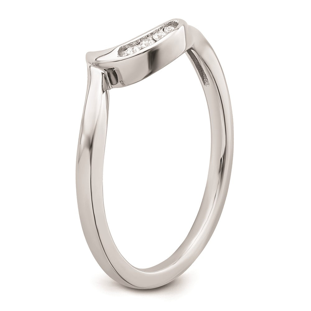 Buy Stylish 10K White Gold Wedding Band with 0.02 Carat Diamond Accent