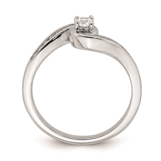 Buy Exclusive 10K White Gold Bypass Engagement Ring with 1/5 Carat Diamond Accent