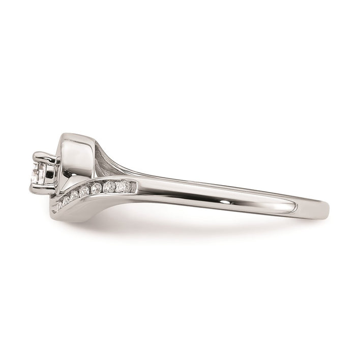 Buy Exclusive 10K White Gold Bypass Engagement Ring with 1/5 Carat Diamond Accent-3