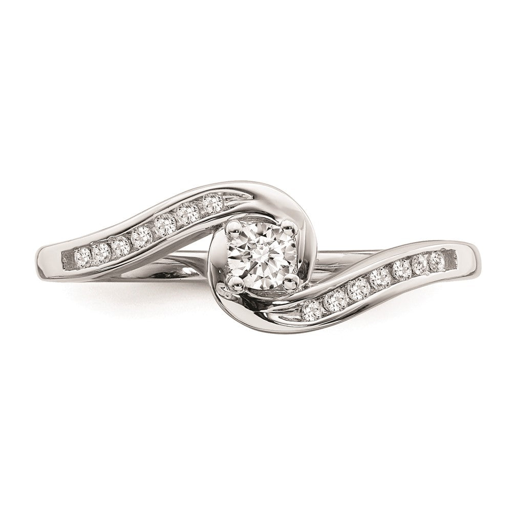 Buy Exclusive 10K White Gold Bypass Engagement Ring with 1/5 Carat Diamond Accent