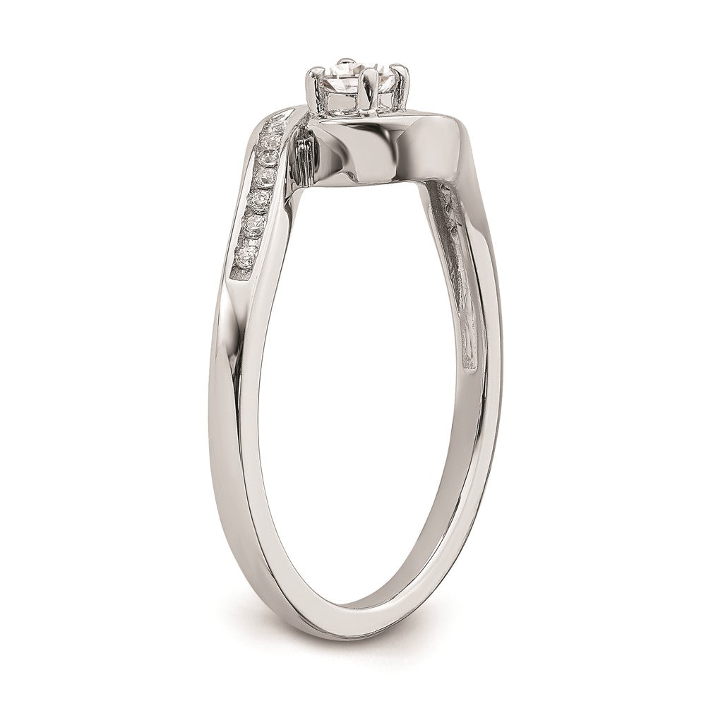 Buy Exclusive 10K White Gold Bypass Engagement Ring with 1/5 Carat Diamond Accent