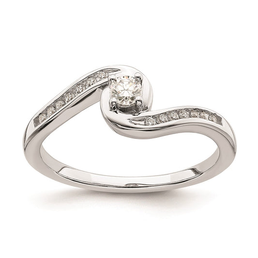 Buy Exclusive 10K White Gold Bypass Engagement Ring with 1/5 Carat Diamond Accent