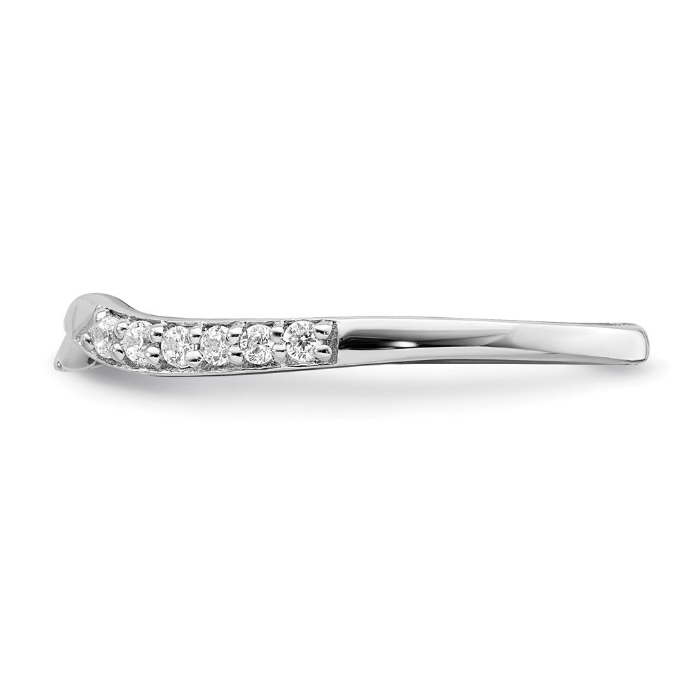 Buy Stylish 10K White Gold Contoured Wedding Band with 1/15 Carat Diamonds