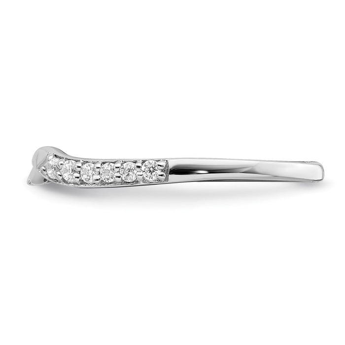 Buy Stylish 10K White Gold Contoured Wedding Band with 1/15 Carat Diamonds-3