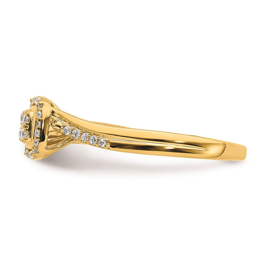 Buy Exclusive 10K Yellow Gold Halo Engagement Ring, 1/6 Carat Diamonds - Stylish Value!