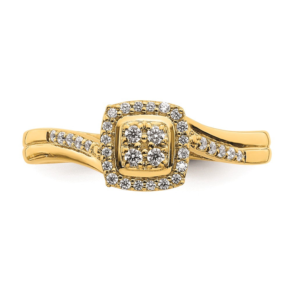 Buy Exclusive 10K Yellow Gold Halo Engagement Ring, 1/6 Carat Diamonds - Stylish Value!