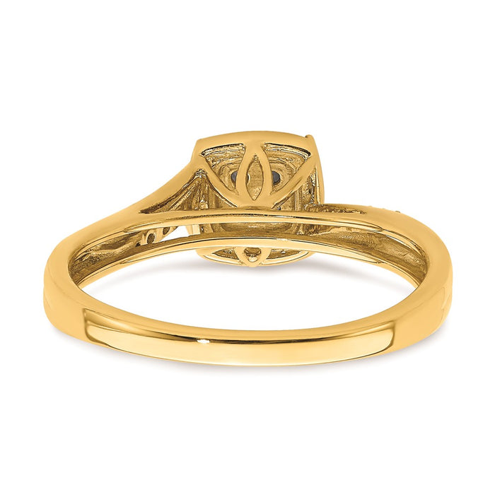 Buy Exclusive 10K Yellow Gold Halo Engagement Ring, 1/6 Carat Diamonds - Stylish Value!-5