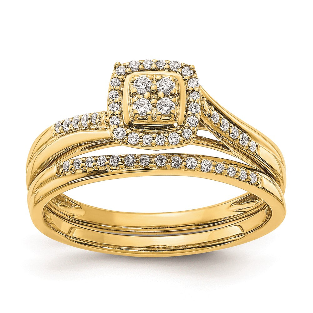 Buy Exclusive 10K Yellow Gold Halo Engagement Ring, 1/6 Carat Diamonds - Stylish Value!