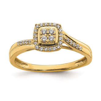Buy Exclusive 10K Yellow Gold Halo Engagement Ring, 1/6 Carat Diamonds - Stylish Value!