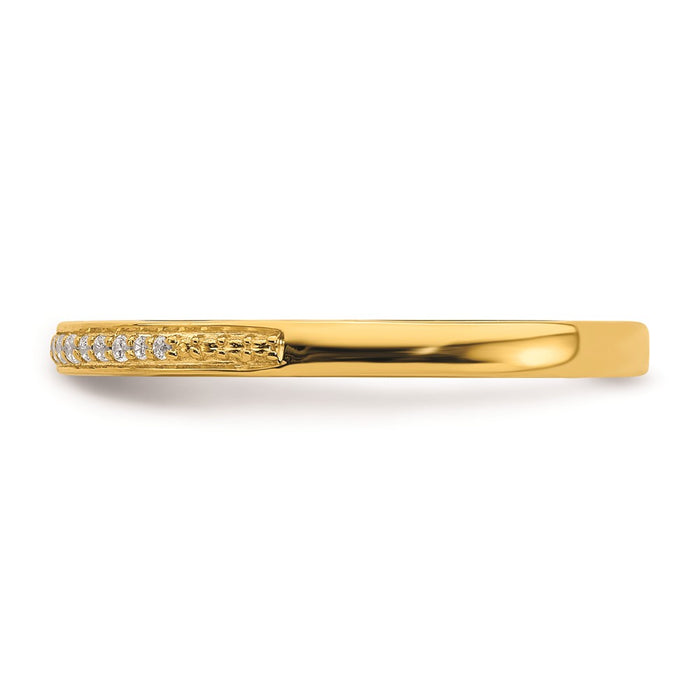 Buy Stylish 10K Yellow Gold Diamond Wedding Band, 1/15 Carat, Affordable Price-3