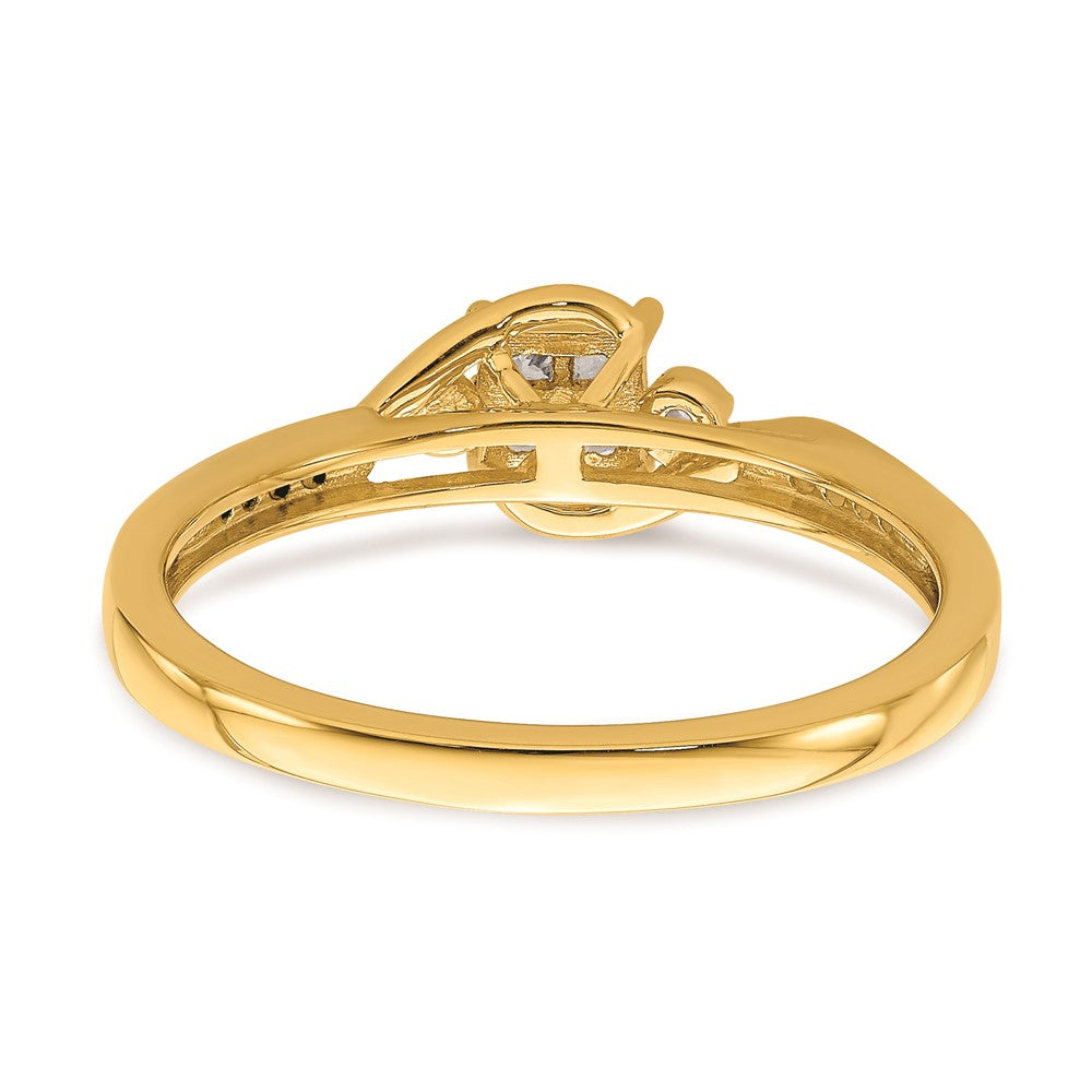 Buy Stylish 10K Yellow Gold Bypass Diamond Engagement Ring, 1/5 Carat Value!