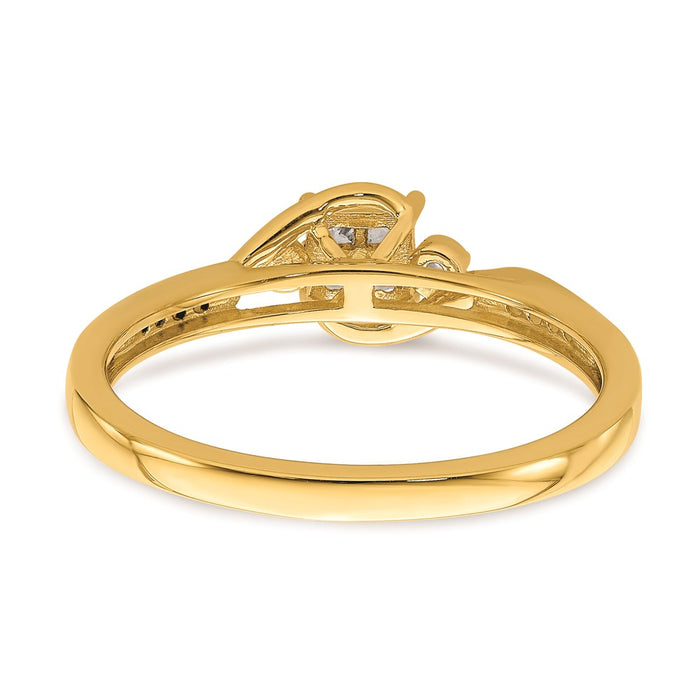Buy Stylish 10K Yellow Gold Bypass Diamond Engagement Ring, 1/5 Carat Value!-5