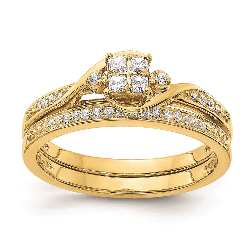 Buy Stylish 10K Yellow Gold Bypass Diamond Engagement Ring, 1/5 Carat Value!
