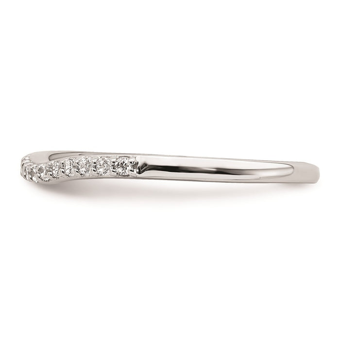 Buy Stylish 10K White Gold Wedding Band with 1/10 Carat Diamonds - Affordable Luxury-3