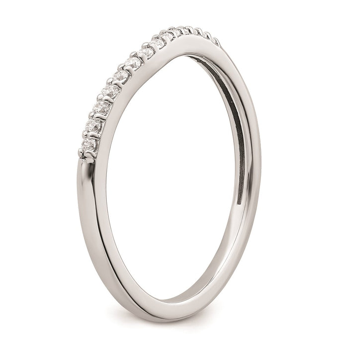 Buy Stylish 10K White Gold Wedding Band with 1/10 Carat Diamonds - Affordable Luxury-6