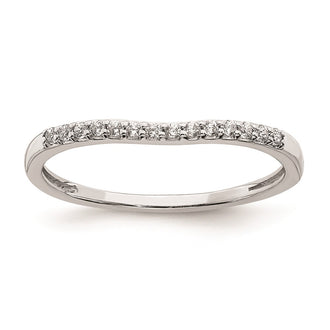 Buy Stylish 10K White Gold Wedding Band with 1/10 Carat Diamonds - Affordable Luxury